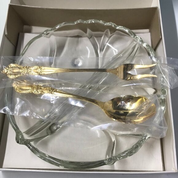 Vintage 1847 Rogers Bros Magic Rose 3 -Piece Relish Set gold electroplate - Picture 1 of 8